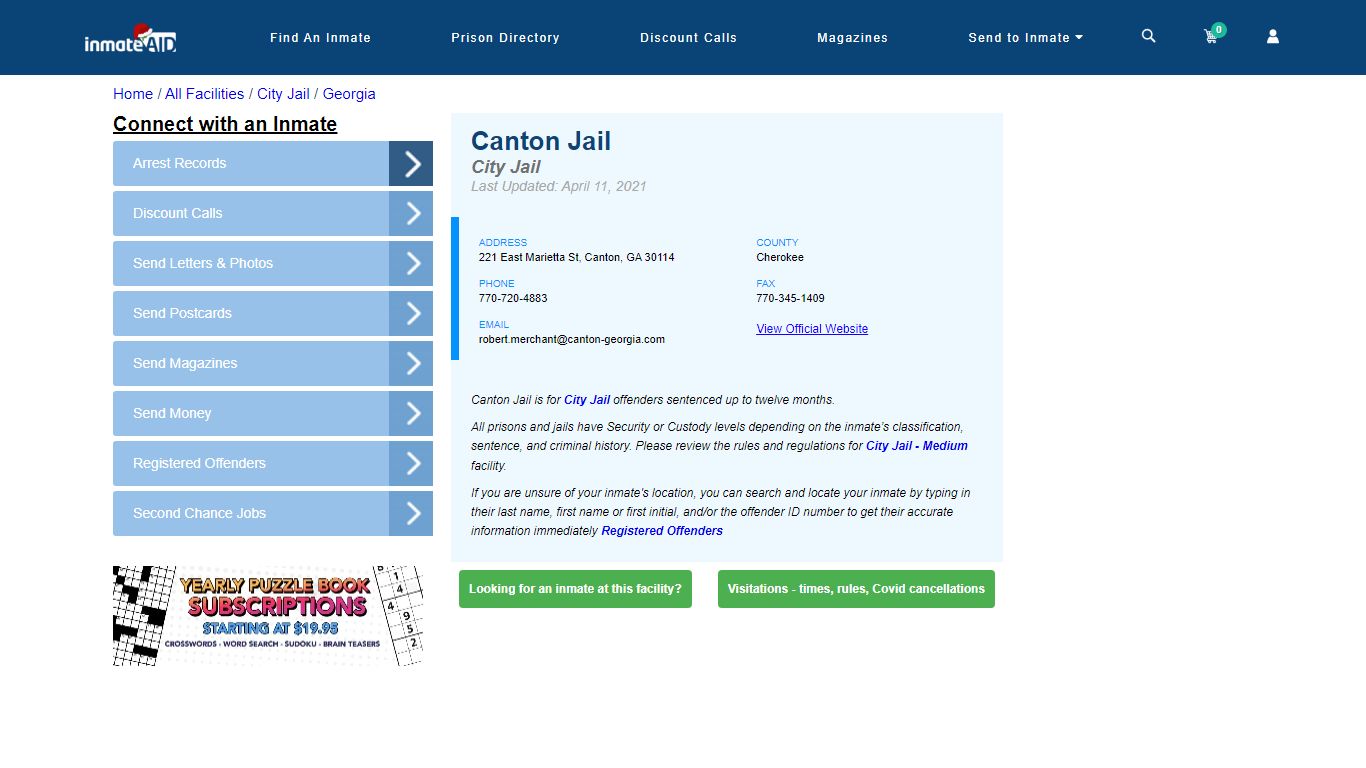 Canton Jail | Inmate Locator